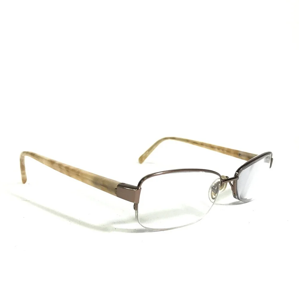 Liz Clairborne Eyeglasses Frames L343 1B0 Brown Pearl Marble Half Rim 54-17-140